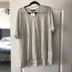 (MENS) Vince Linen Feeder Stripe V-Neck